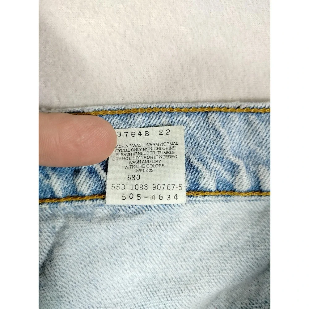 Vintage Levis 505 Jeans‎ Mens 40x30 Light Wash Blue Straight Leg USA Denim